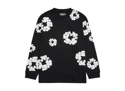DENIM TEARS Long Sleeve Cotton Wreath Tee Black