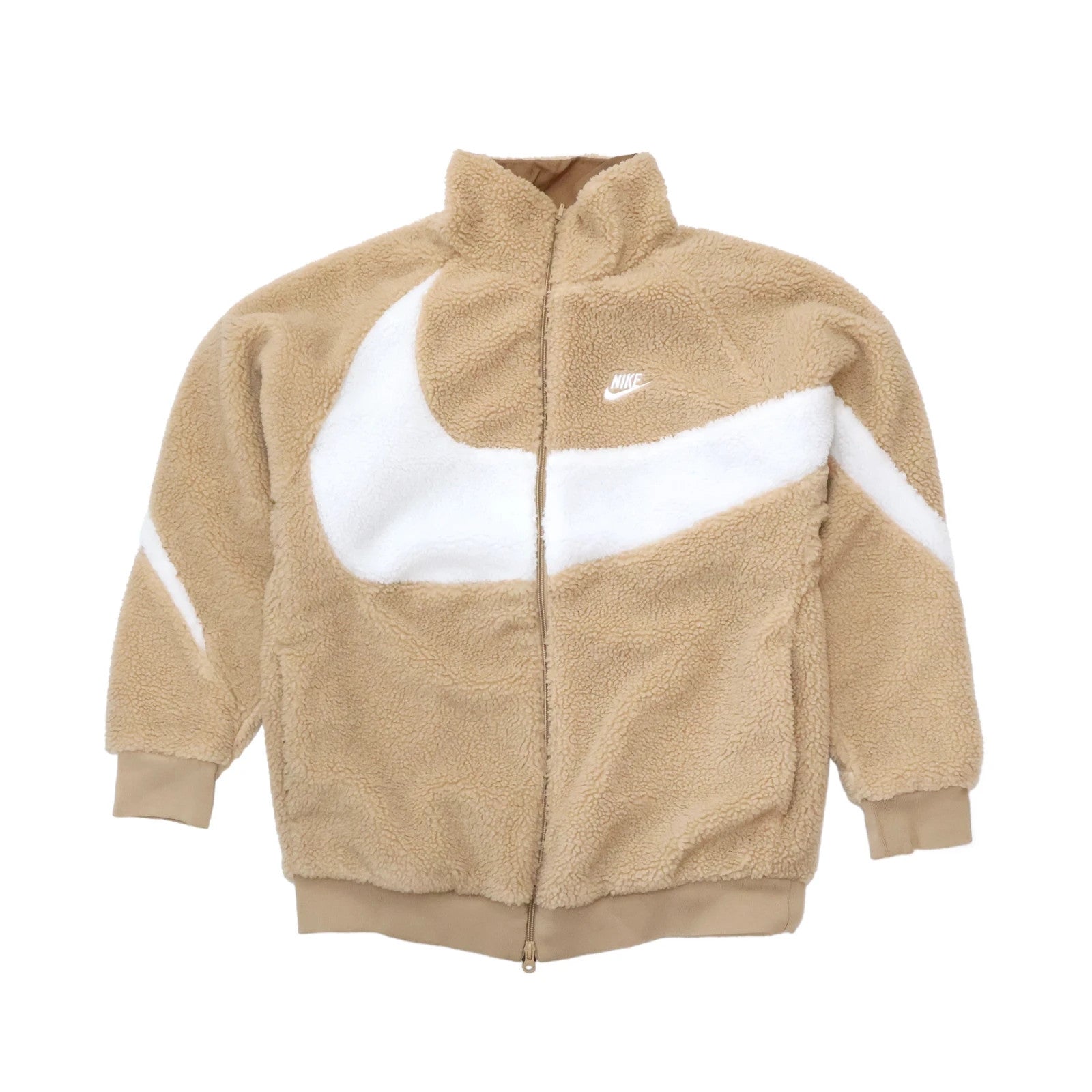Nike Big Swoosh Reversible Boa Jacket Hemp White