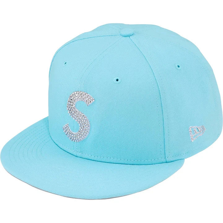 Supreme Swarovski S Logo New Era Light Blue