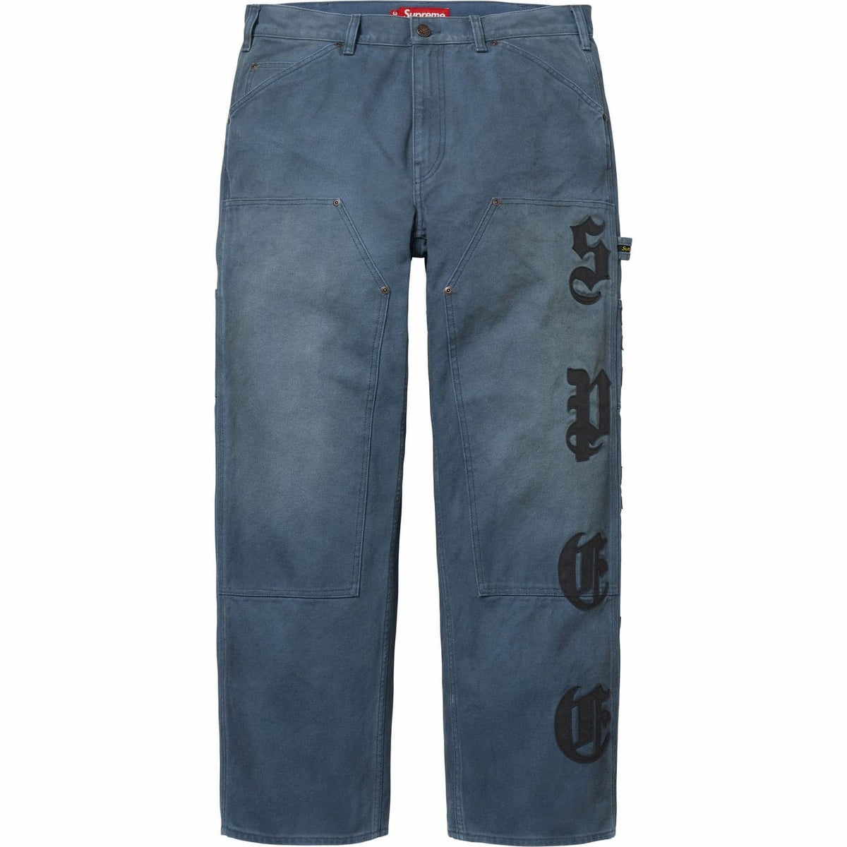 Supreme Leather Applique Double Knee Painter Pant Navy