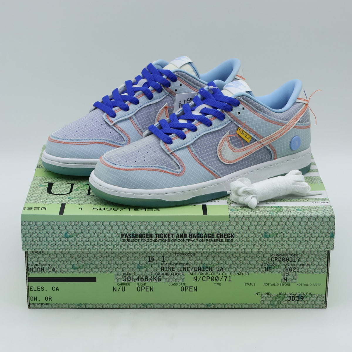 Size 8 - DJ9649-400 Nike Dunk Low x Union LA Passport Pack - Argon (Men's)