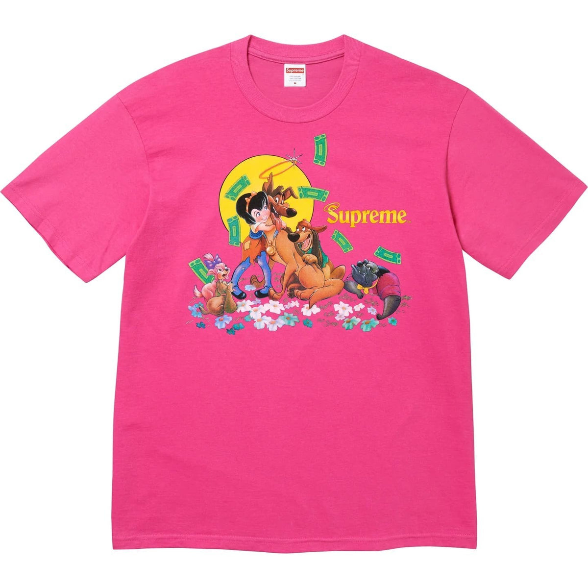 Supreme All Dogs Go To Heaven Tee Fuchsia
