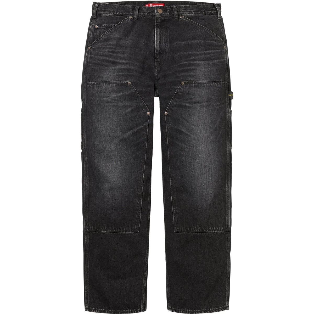 Supreme Worn Double Knee Denim Painter Jean Washed Black
