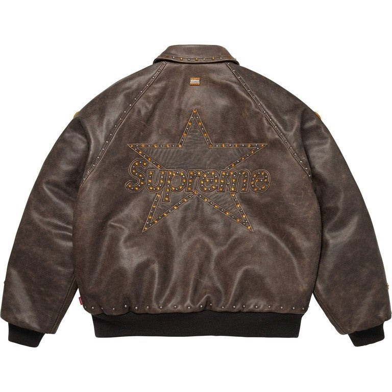 Supreme x B.B. Simon Vanson Leathers Jacket Brown