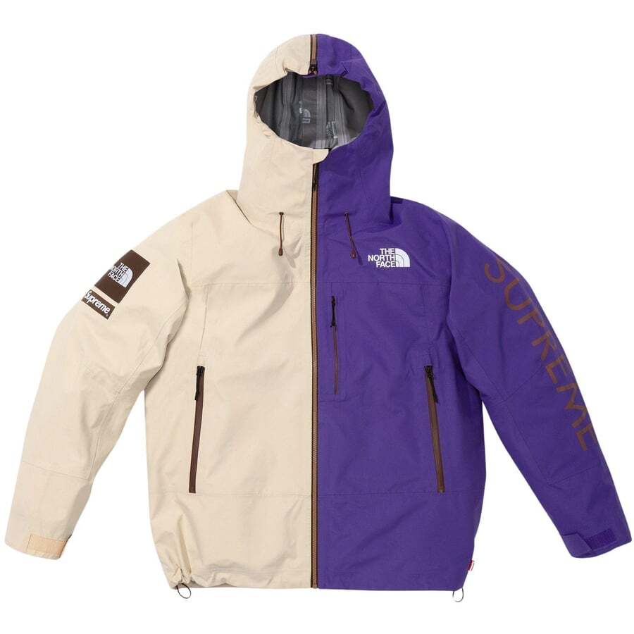NP024011-GP Supreme The North Face Split Taped Seam Shell Jacket Tan