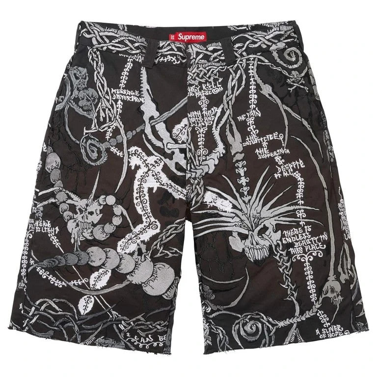 Supreme Wombat Embroidered Work Short Black