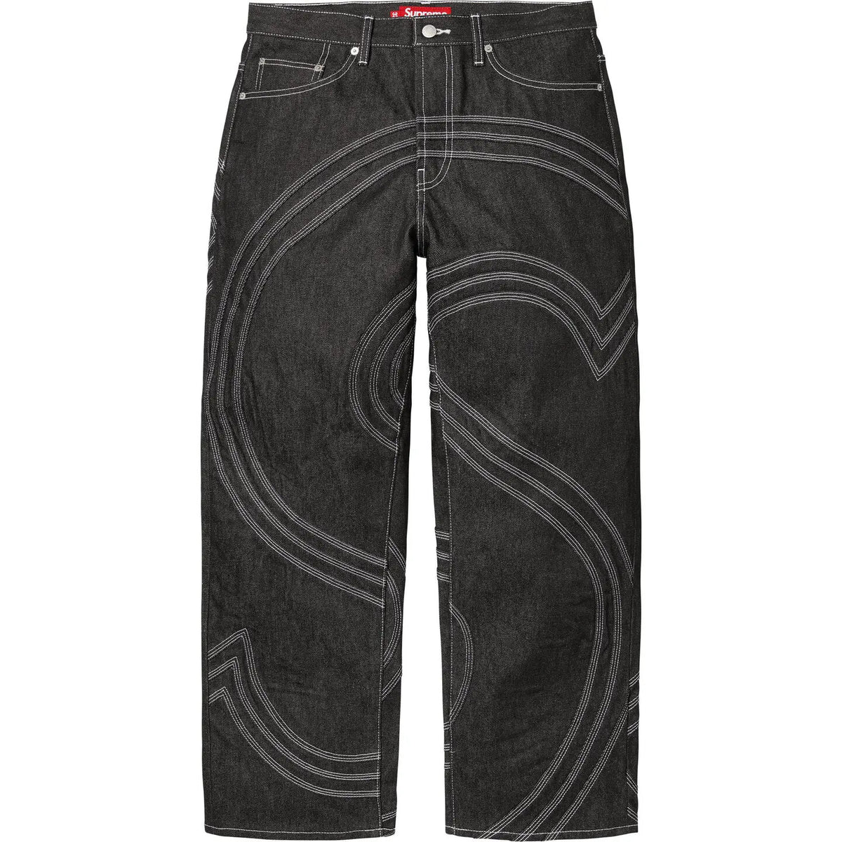 Supreme S Logo Rigid Baggy Jean Rigid Black