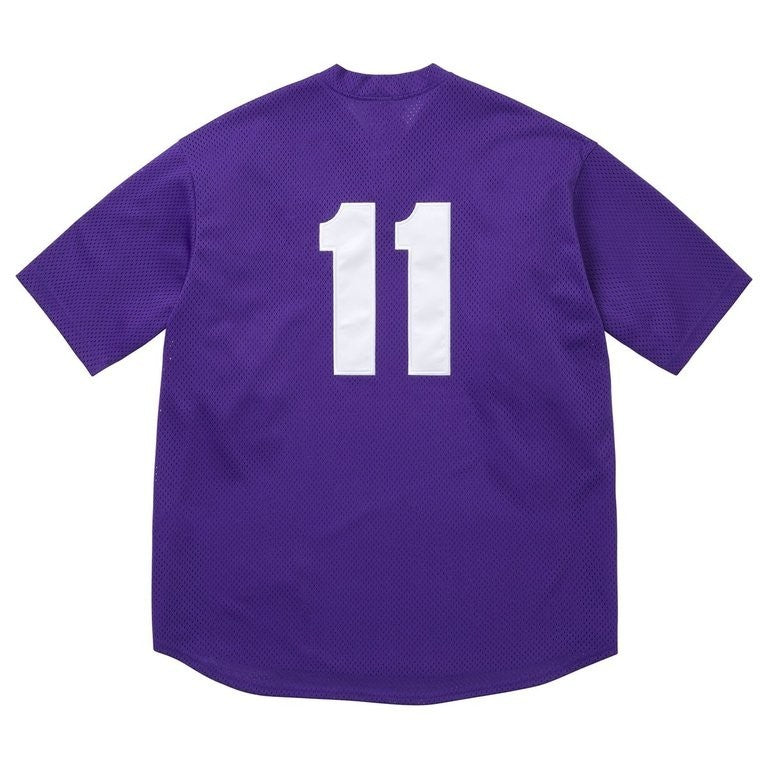 Supreme Shop S Logo Baseball Henley Purple - Los Angeles
