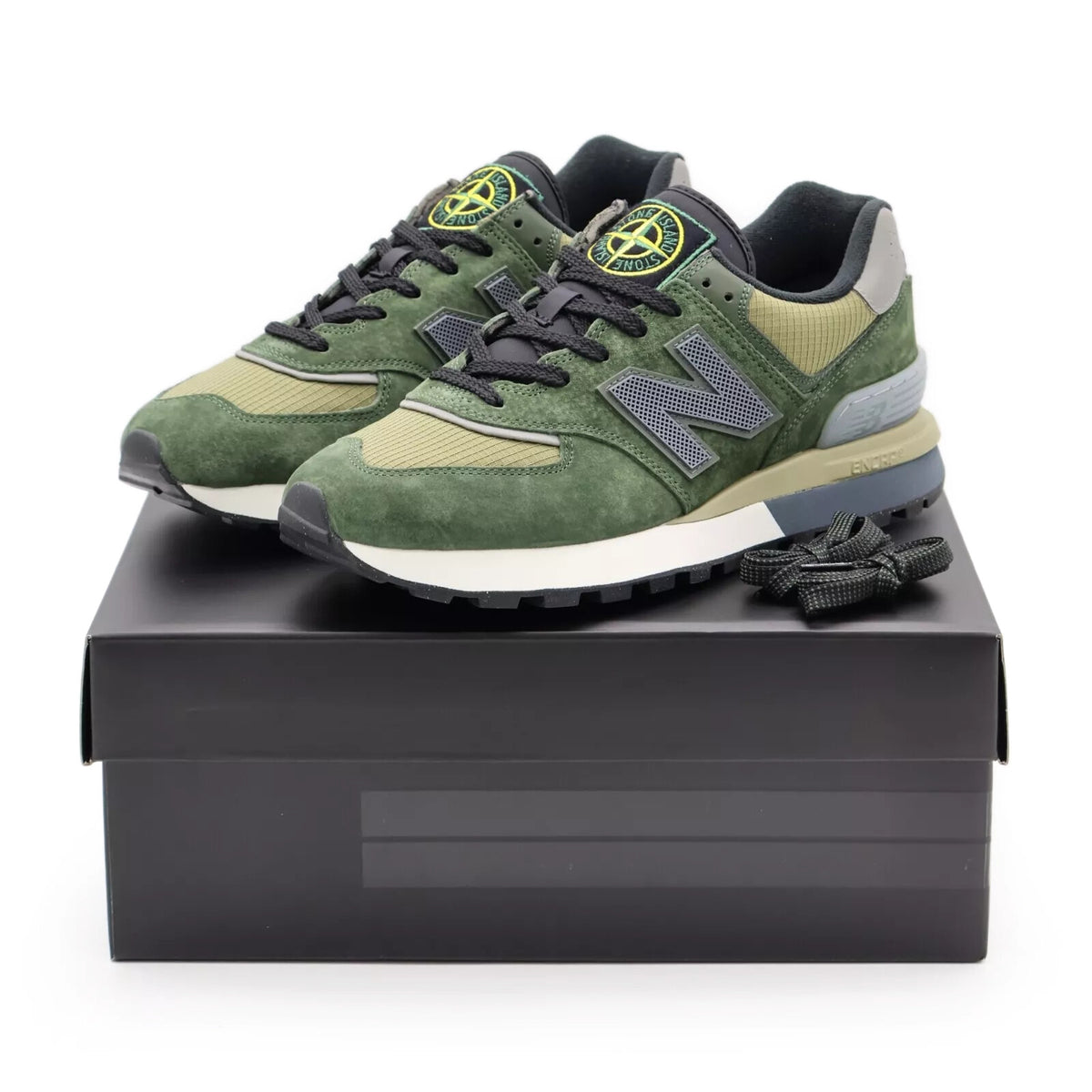 U574LGIL Stone Island New Balance 574 Legacy Dark Green Khaki Brown Grey (Men's)