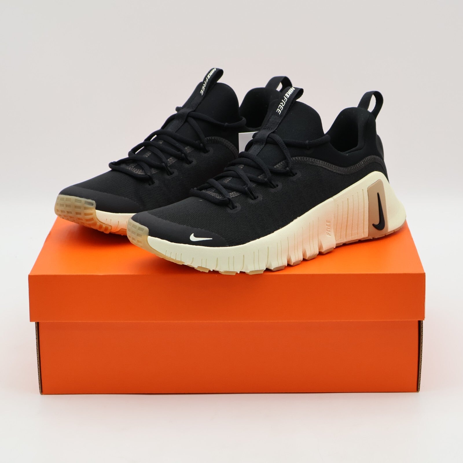 FJ7127-010 Nike Free Metcon 6 Black Gum Light Brown Coconut Milk (Men's)