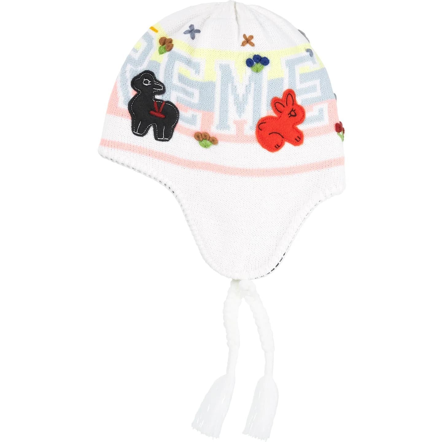 Supreme Felt Applique Earflap Beanie White