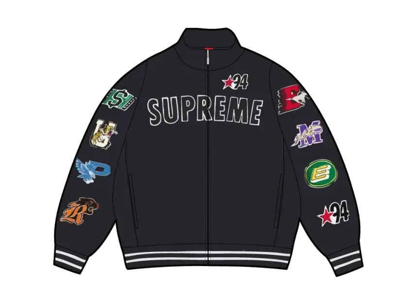 Supreme Mascots Zip Up Sweatshirt "Black"