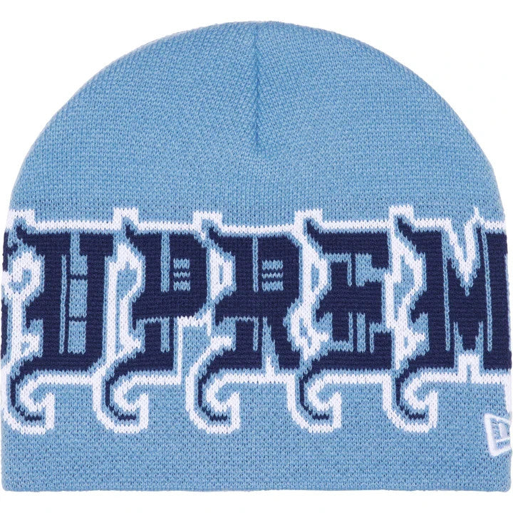 Supreme New Era Outline Beanie Light Blue