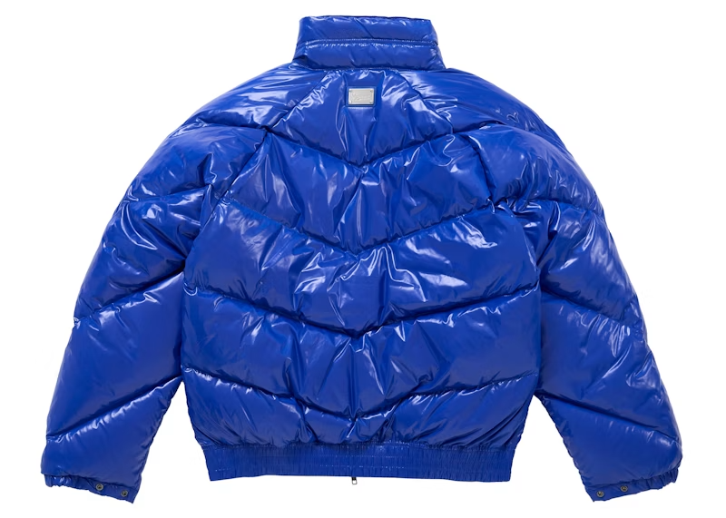Supreme x Schott Glossy Lightweight Down Puffer Jacket Royal