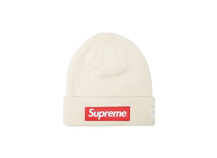 Supreme New Era Box Logo Beanie Stone