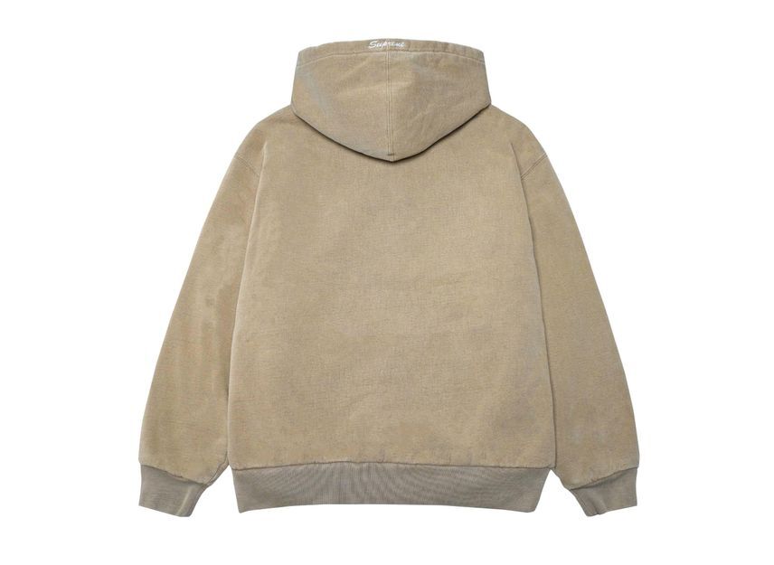 Supreme x Dickies Quilted Lined Zip Up Hooded Sweatshirt Tan