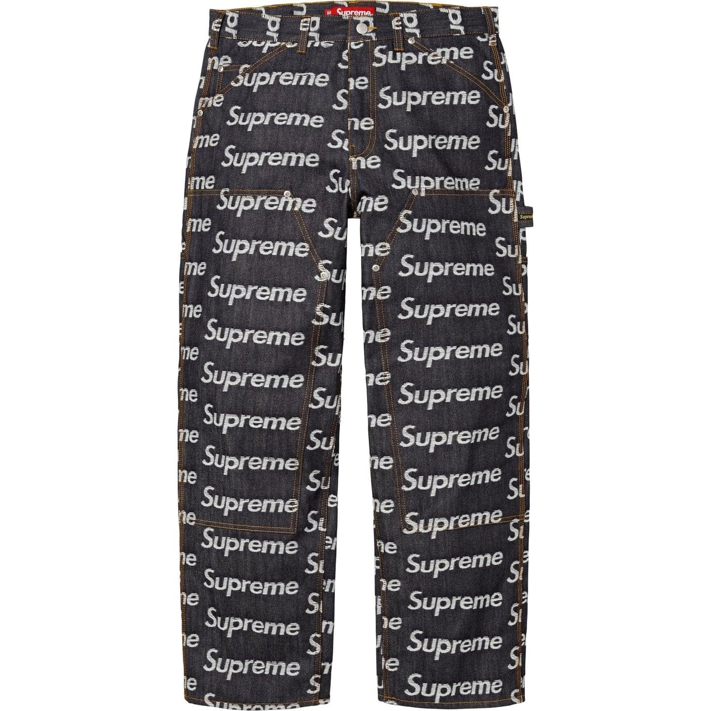 Supreme Jacquard Logos Double Knee Denim Painter Jean Indigo
