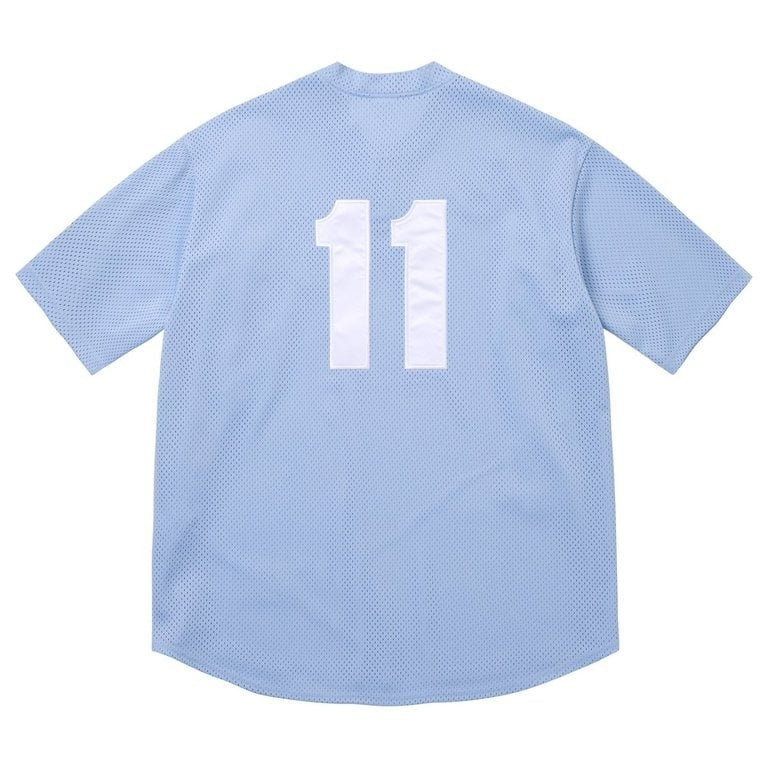 Supreme Shop S Logo Baseball Henley Light Blue - London