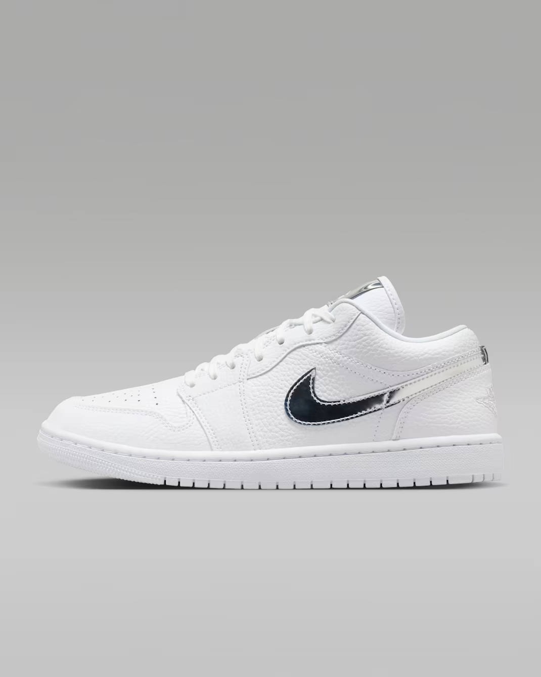IQ9381-100 Nike Women's Air Jordan 1 Low "White/Metallic Silver"