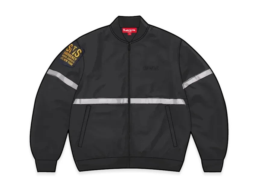 Supreme Zip-Off Sleeve Reflective Stripe Jacket "Black"