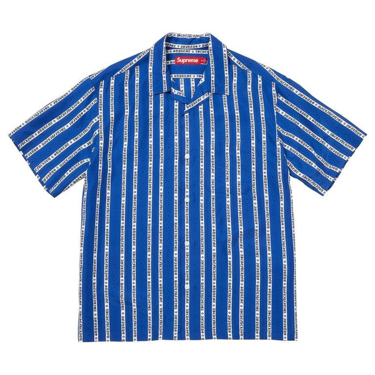 Supreme Old English Stripe Silk S/S Shirt Royal