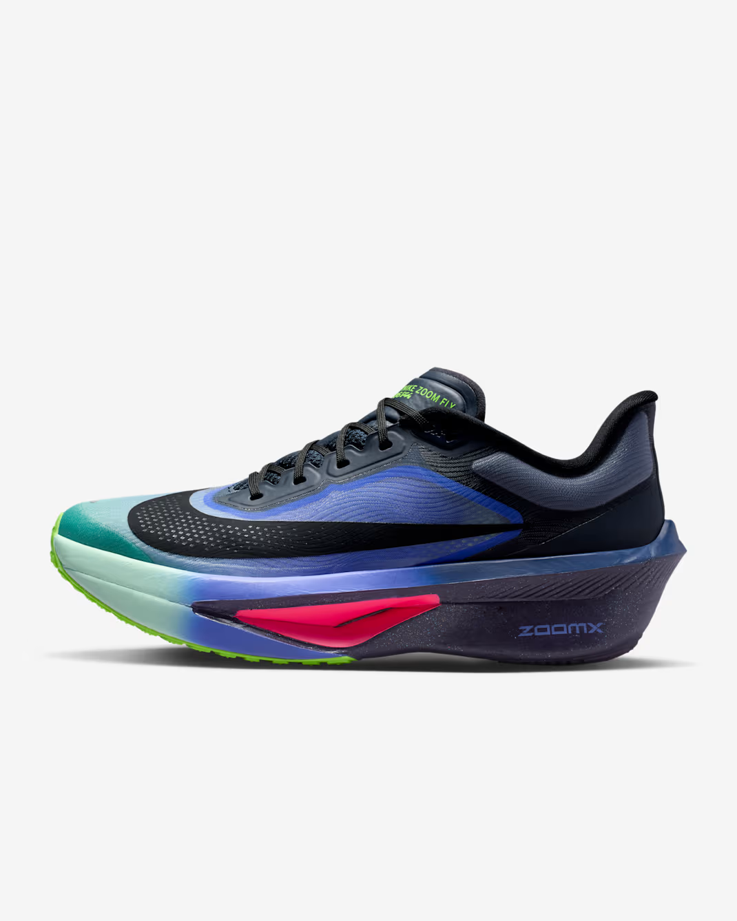 IO9572-400 Nike Zoom Fly 6 Dark Obsidian Racer Blue Emerald Rise Black (Menâs)