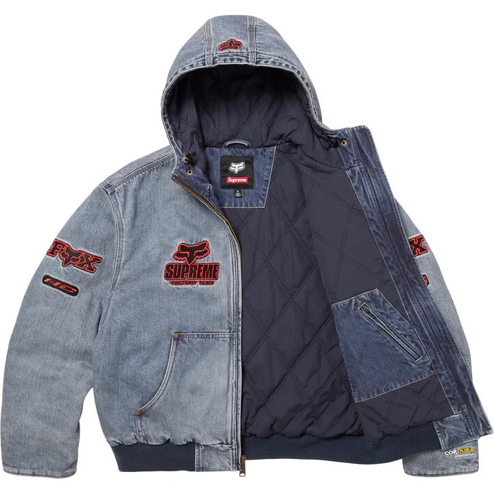 Supreme Fox Racing Hooded Work Jacket Denim