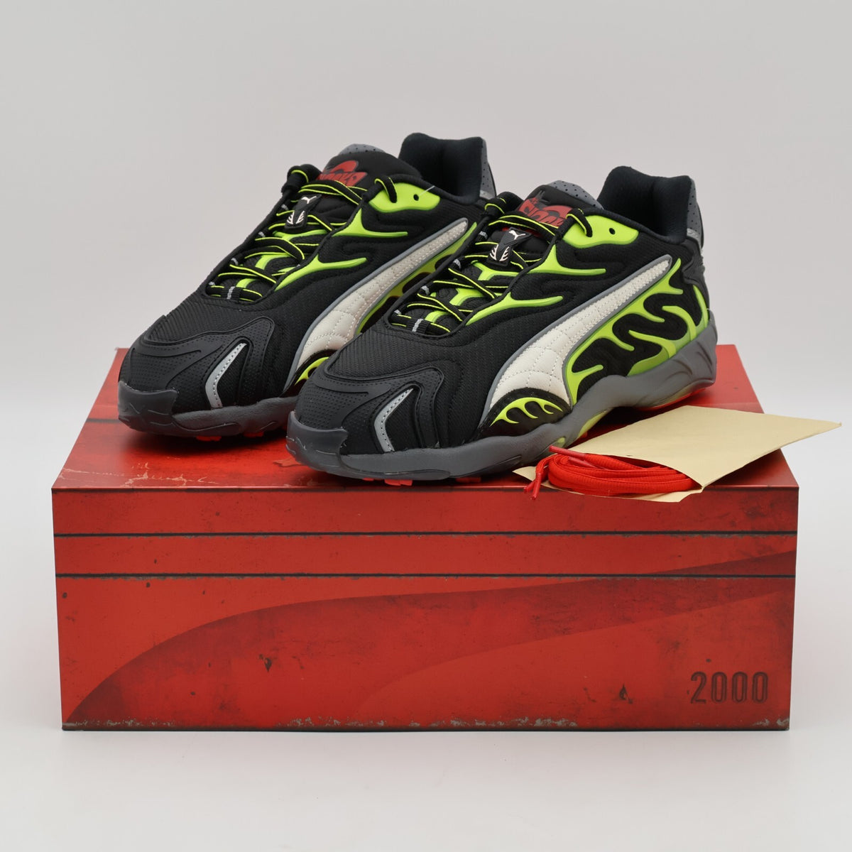 402459-01 A$AP Rocky Puma Inhale Mesh Puma Black Warm White Lime Pow (Men's)