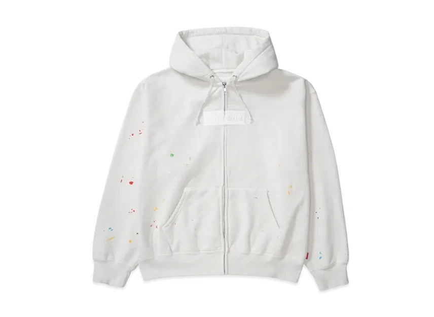 Supreme x MM6 Maison Margiela Box Logo Zip Up Hooded Sweatshirt "White"