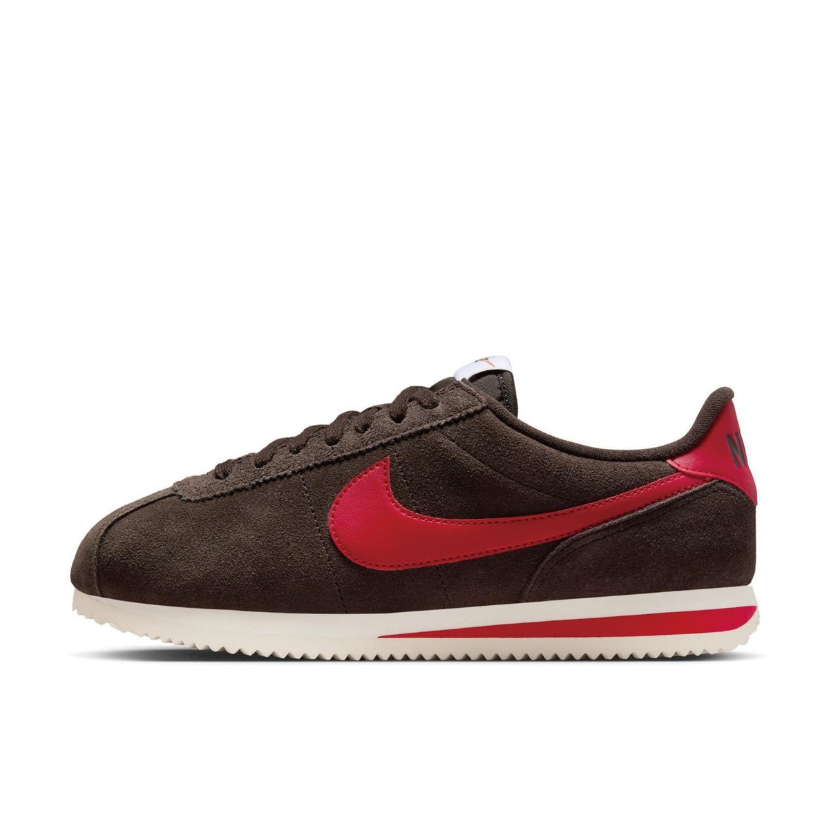 IB1857-200 NIKE CORTEZ VELVET BROWN UNIVERSITY RED-SAIL (Women's)