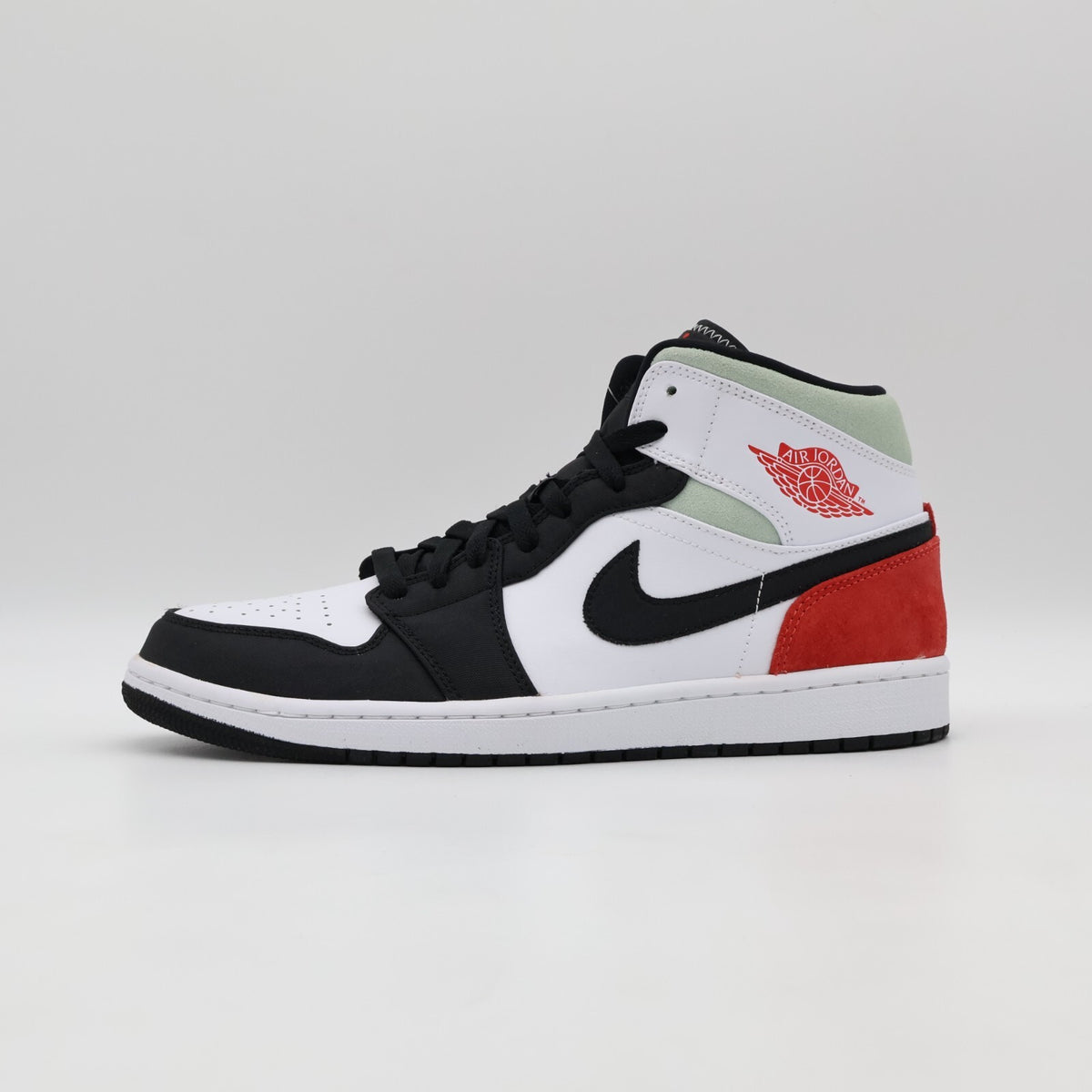 852542-100 Nike Air Jordan 1 Mid SE Black Gym Red White Light Smoke Grey (Men's)