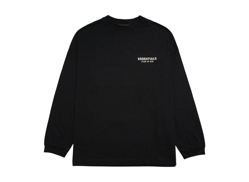 FEAR OF GOD Essentials Jersey Long Sleeve T-Shirt Black