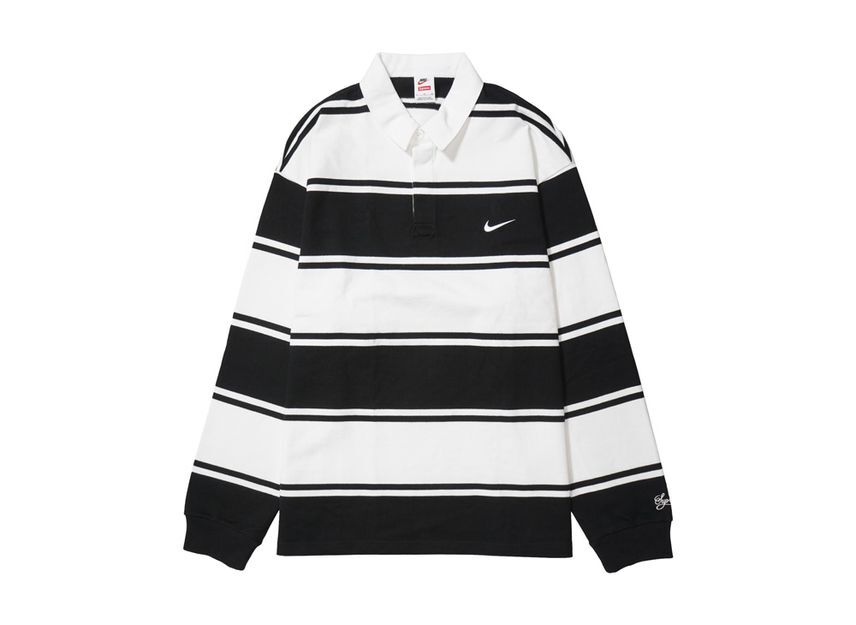 Supreme Nike Stripe Rugby Black