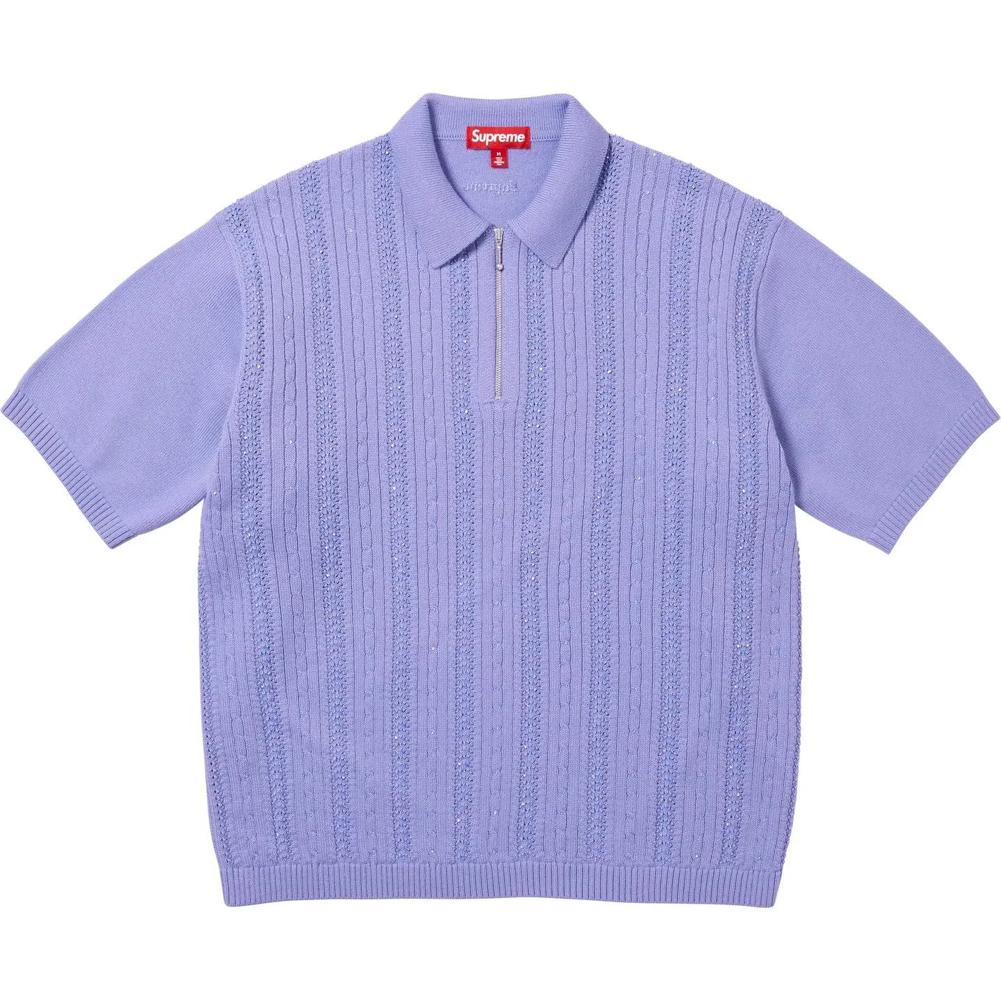 Supreme Beaded Zip Polo Lavender