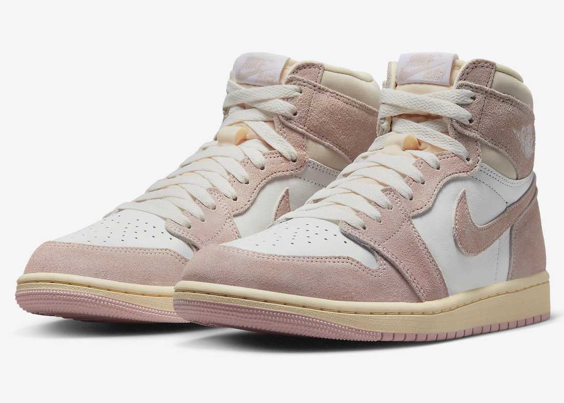 FD2596-600 Nike WMNS Air Jordan 1 Retro High OG Washed Pink Beige White Ivory