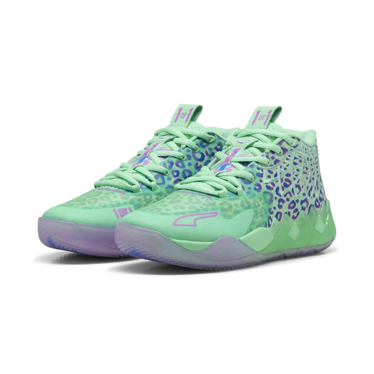 311401-01 Lamelo Ball à Puma MB 01 Alien Safari Green Glimmer (Men's)