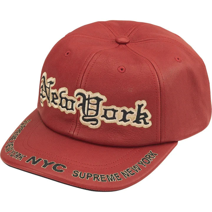 Supreme New York Leather 6-Panel Red