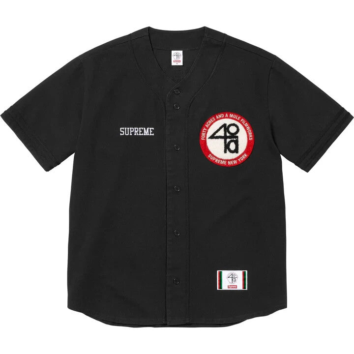 Supreme 40 Acres Twill Baseball Jersey Black