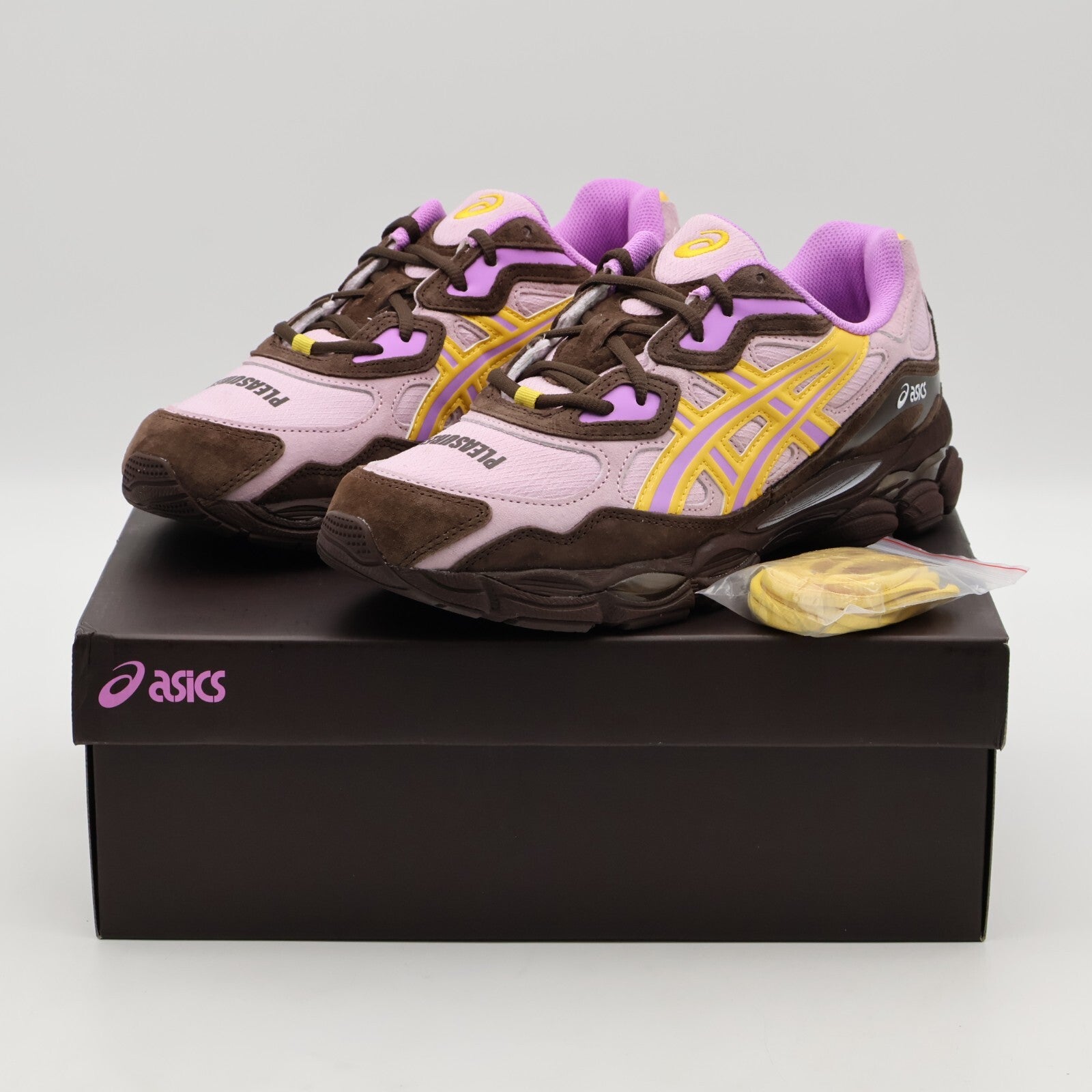 1203A622-700 PLEASURES Asics Gel-NYC Pink Brown Yellow (Men's)