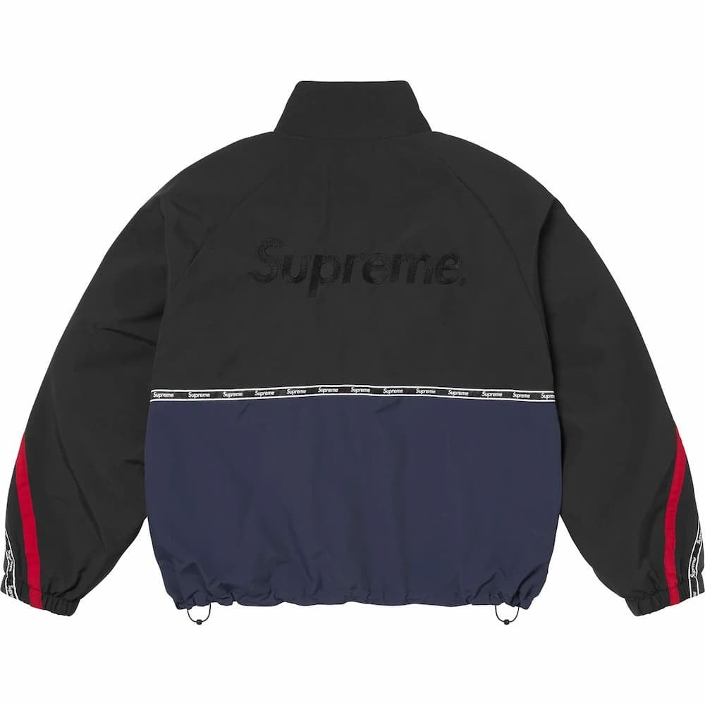 Supreme Logo Taping Track Jacket Navy