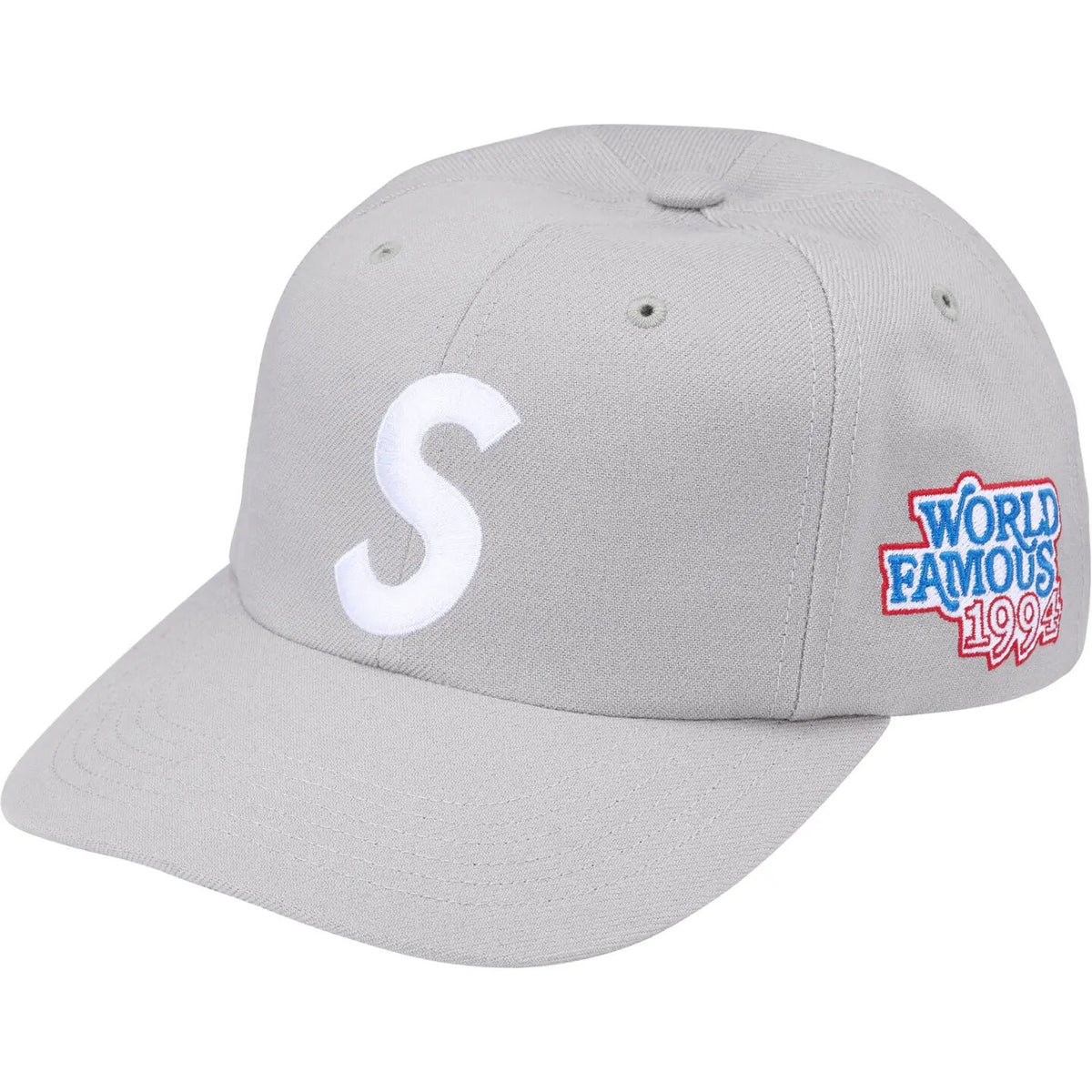 Supreme World Famous S Logo 6-Panel Grey