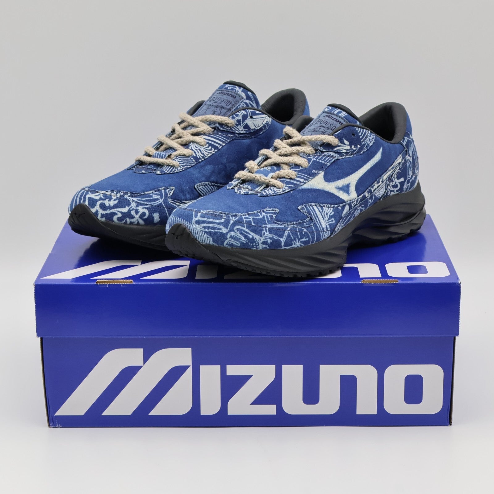 D1GD244101 Buaisou Mizuno Wave Rider β Mugen blue White (Men's)