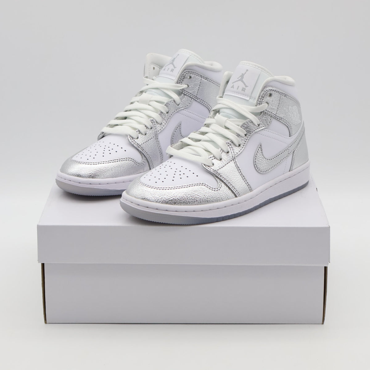 FN5031-100 Nike Air Jordan 1 Mid SE Metallic Silver (Women's)
