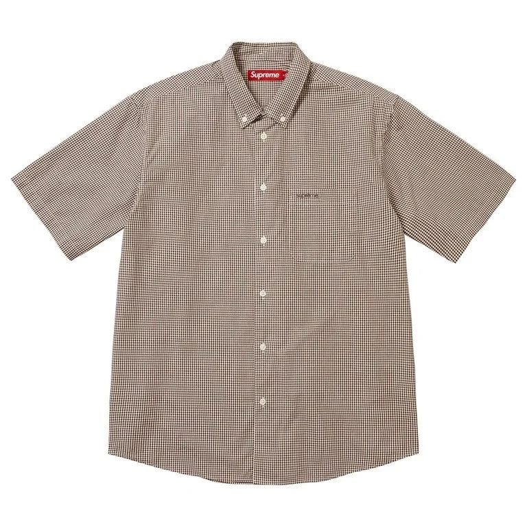 Supreme Gingham S/S Shirt Brown