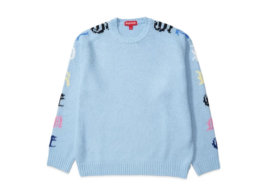 Supreme Old English Sleeves Sweater "Light Blue"