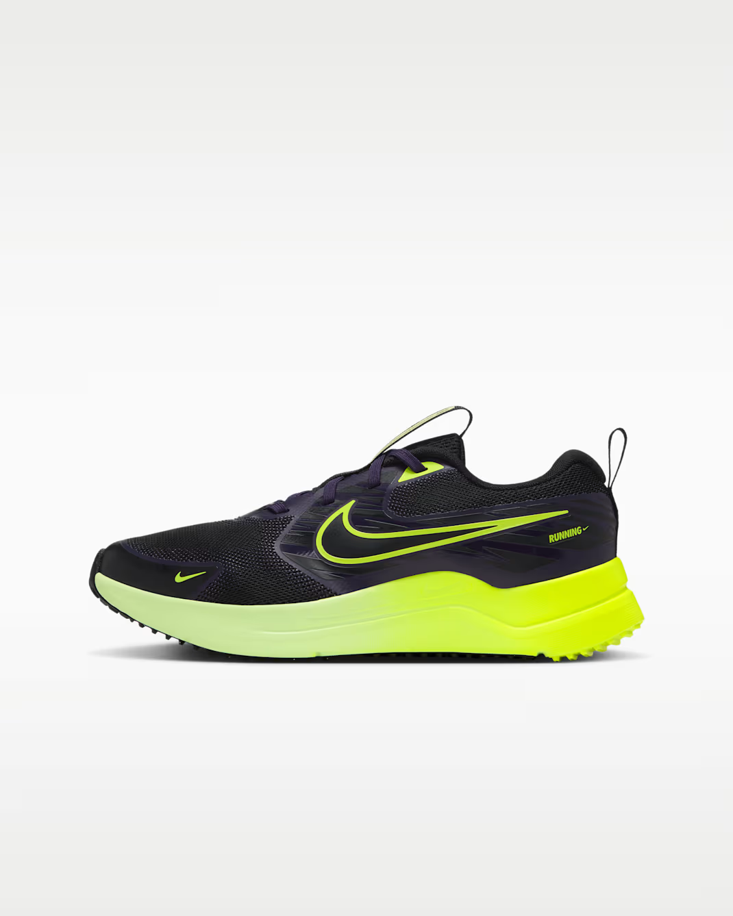 IU8571-032 Nike GS Cosmic Runner "Black/Purple Dynasty/Barely Volt/Lemon Venom"