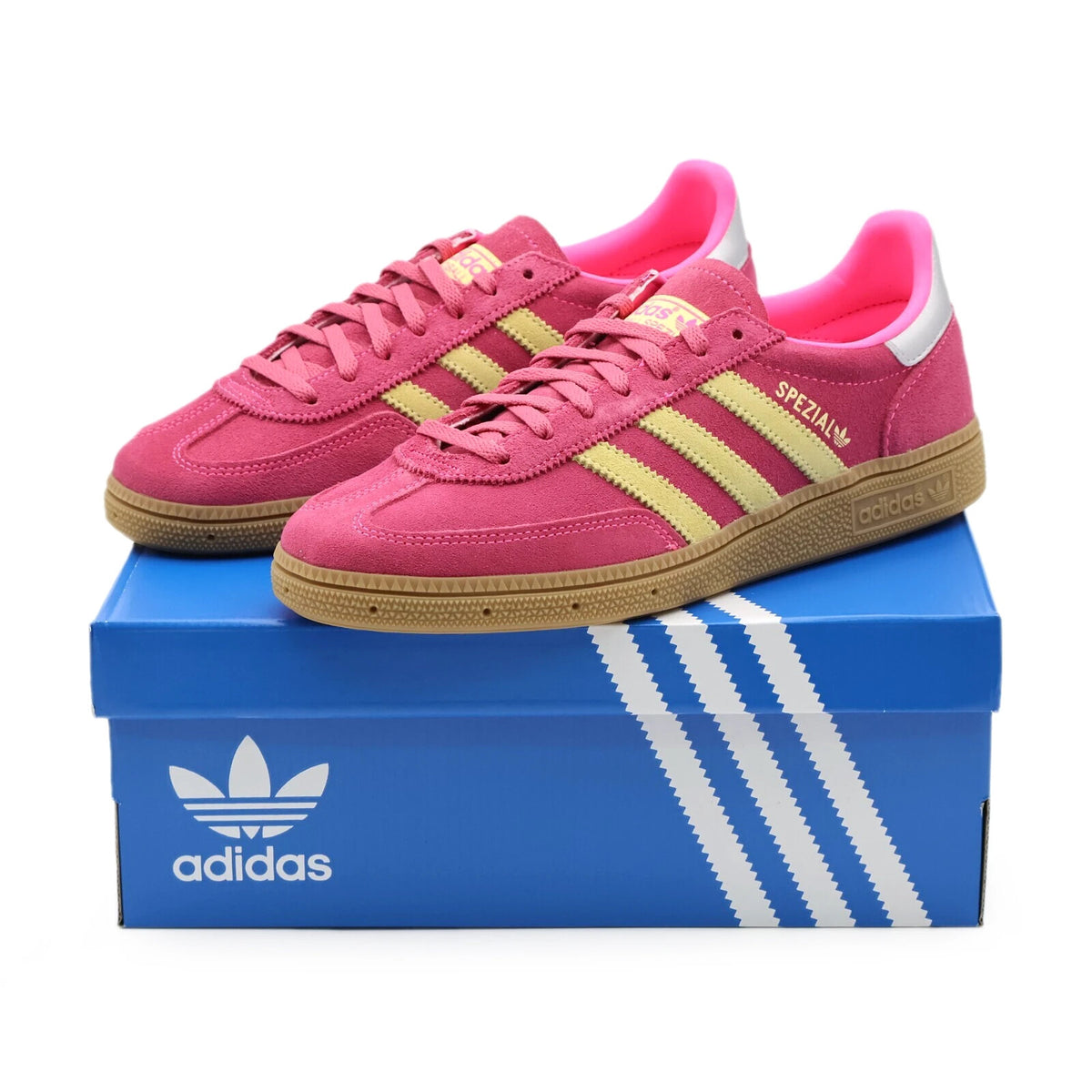 JI1407 adidas Originals Handball Spezial Lucid Pink Almost Yellow Silve (Women'
