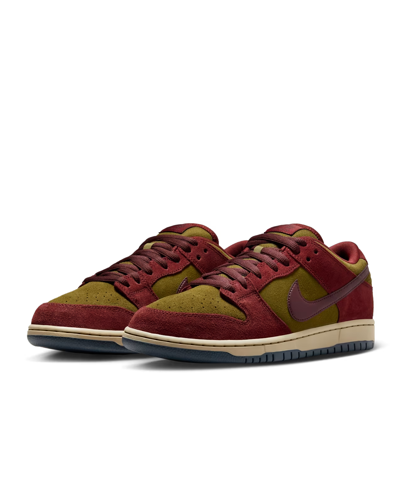 HQ1625-600 Nike SB Dunk Low Pro Dark Team Red and Olive Flak (Men's)