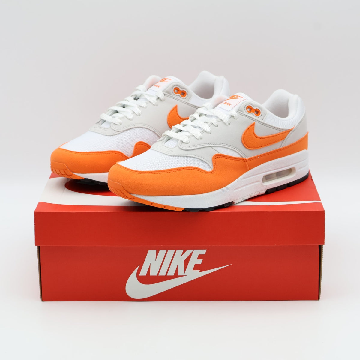 DZ2628-002 Nike Air Max 1 Safety Orange Neutral Grey White Black (Women's)