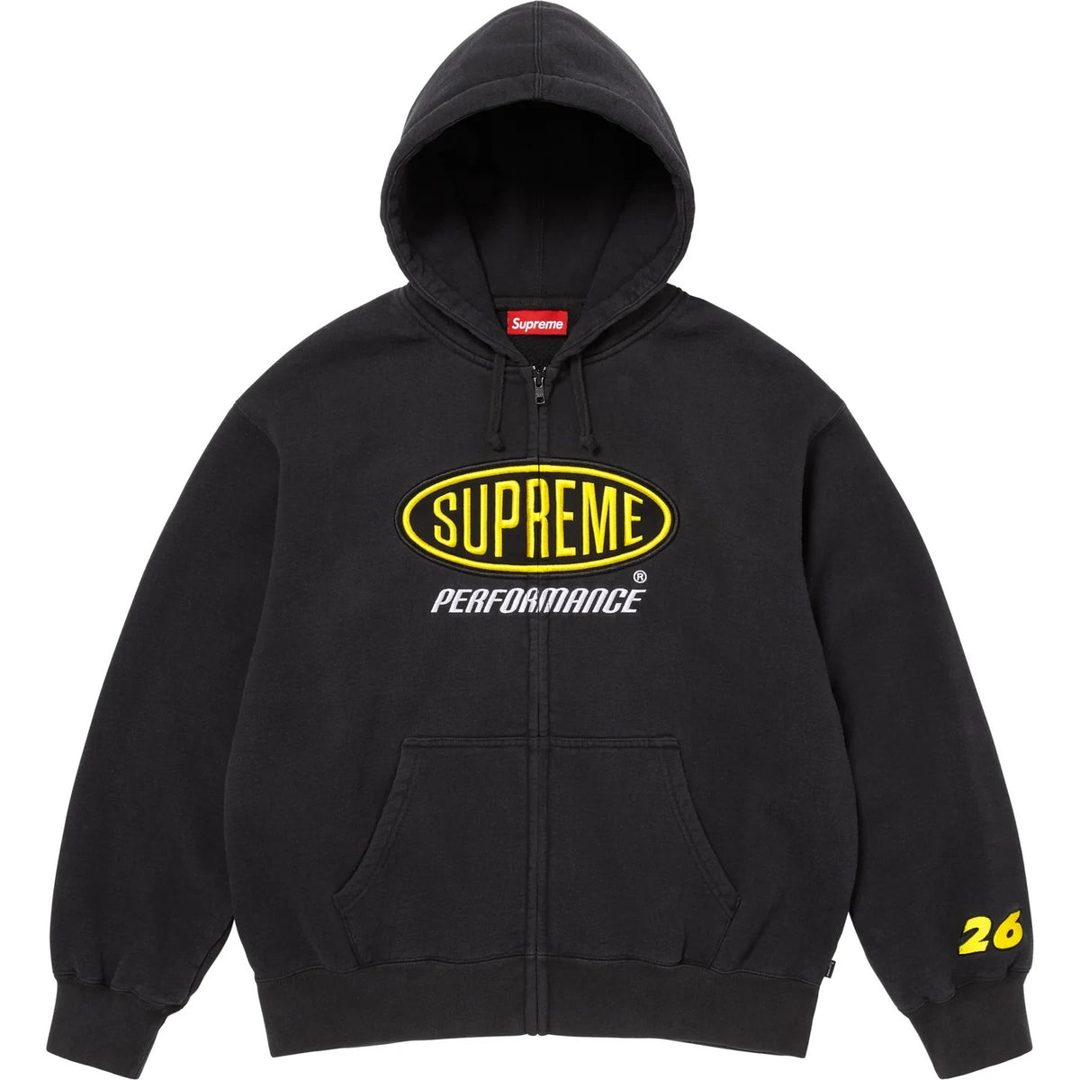 Supreme Performance Zip Up Hooded Sweatshirt Black